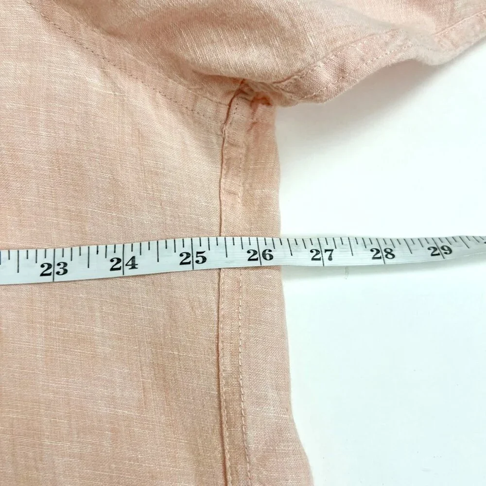 Tommy Bahama 100% Linen Shirt Mens XL Peach Button Front Long Sleeve Vacation